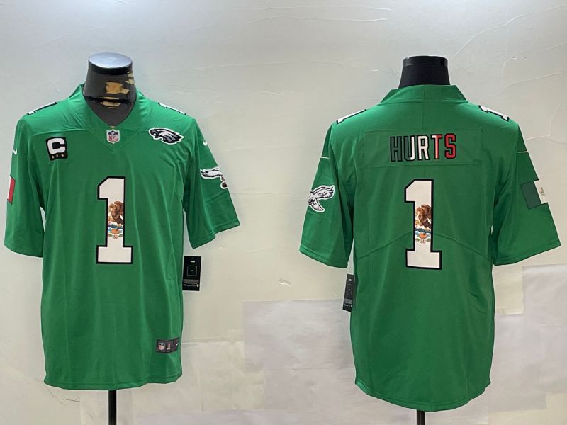 Men Philadelphia Eagles #1 Hurts Green Mexico 2024 Nike Vapor Limited NFL Jersey style 2->dallas cowboys->NFL Jersey